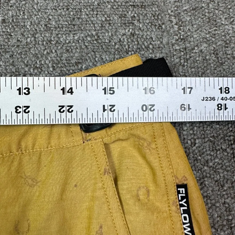 Flylow Reynolds Board Short Yellow Western Cowboy Print Men's Size Large